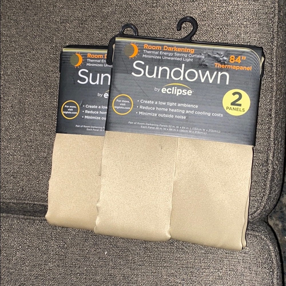 Room darkening shades (2 pack, 2in a pack) 84”